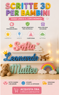 Scritta Nome 3D Personalizzata per Bambini