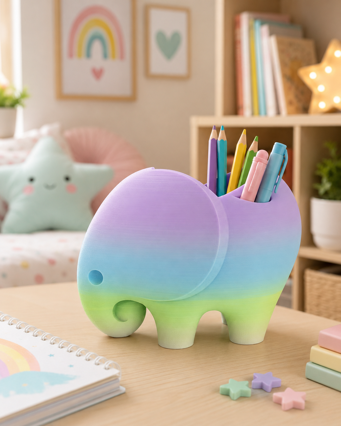 Portapenne Elefantino Arcobaleno