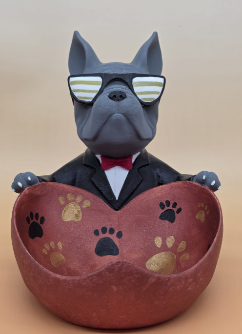 Sir Bau – Svuotatasche Bulldog di Lusso con Papillon