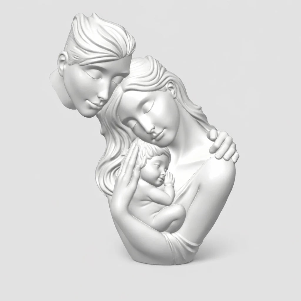 Statua Famiglia Abbraccio con Neonato