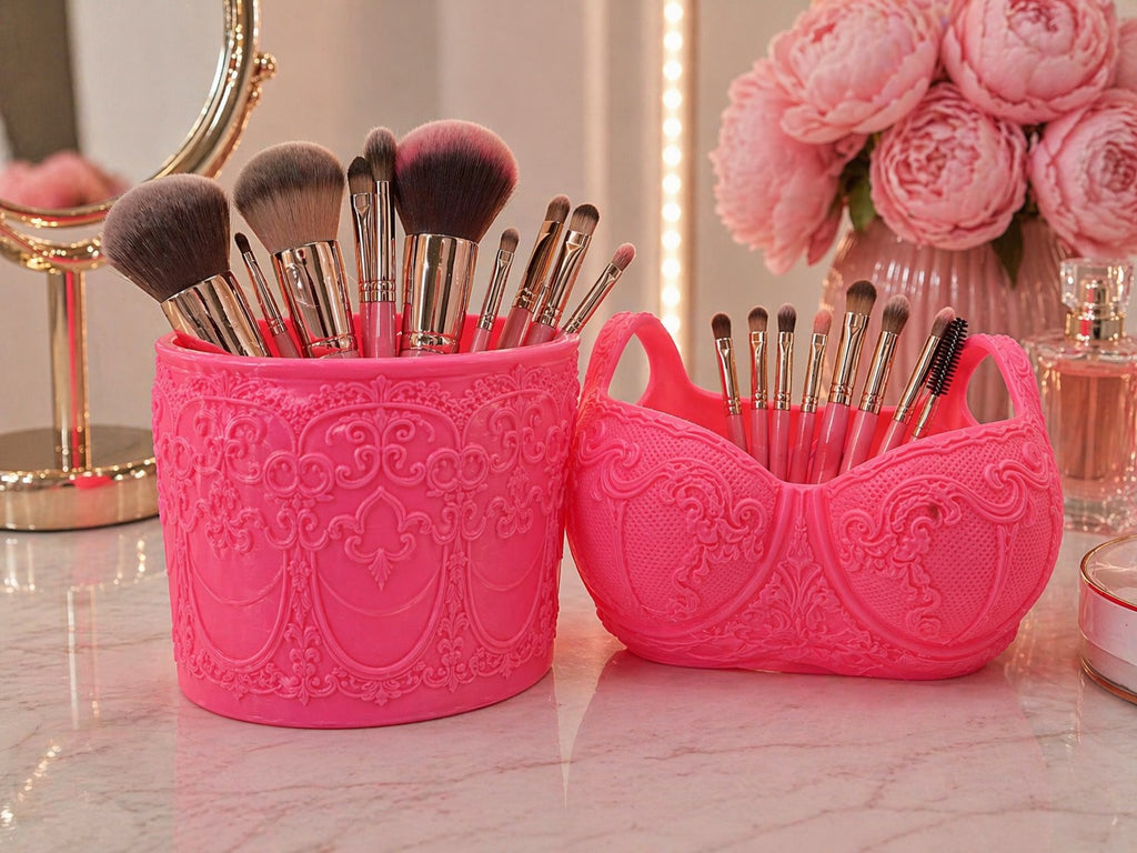Porta Pennelli e Porta Trucchi Luxury - Set Velouré Prestige & Couture
