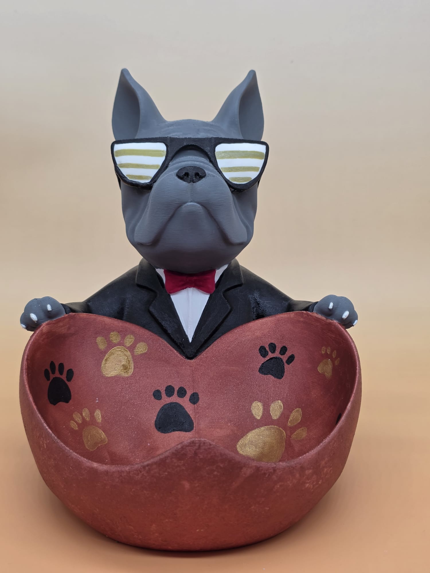 Sir Bau – Svuotatasche Bulldog di Lusso con Papillon