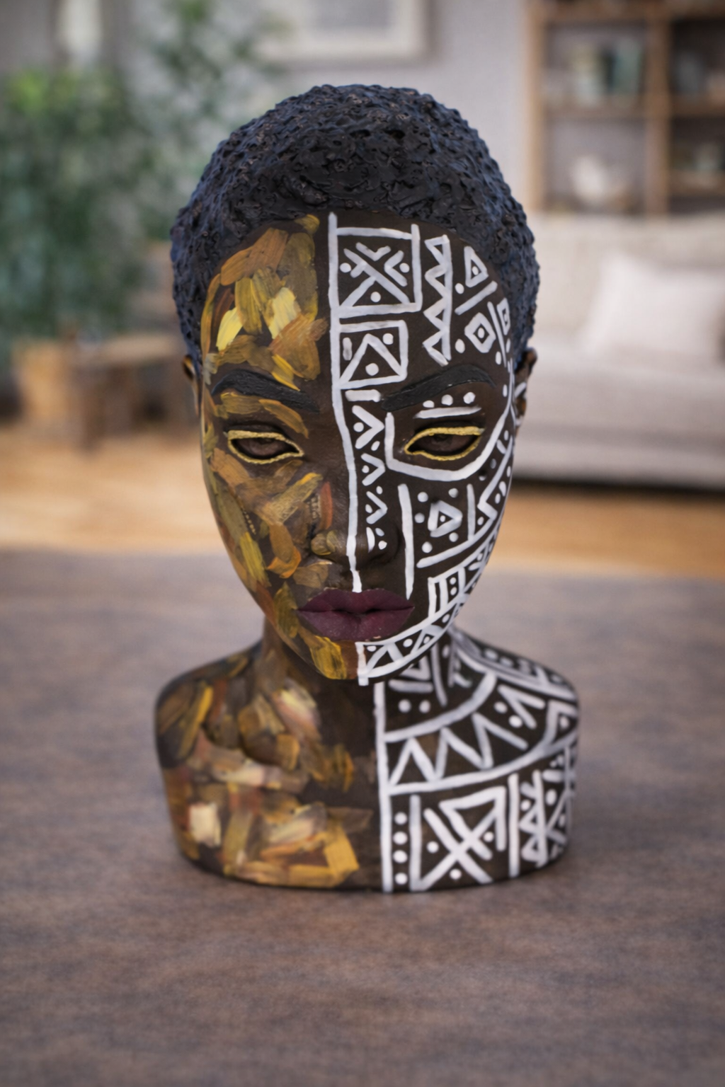 busto guerriera africana- Nzinga, La Guerriera (Angola)